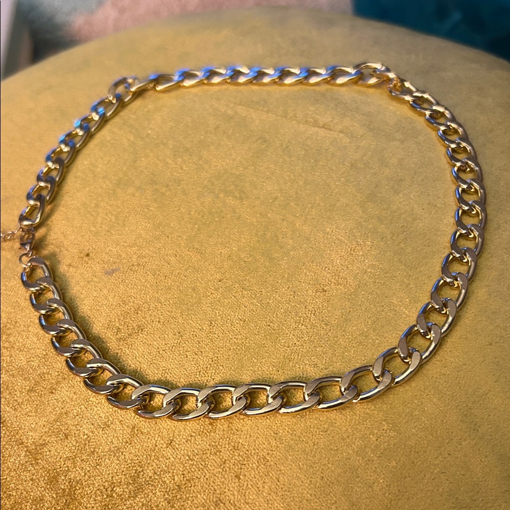 Silver Flat Chain Choker NWOT - Picture 6 of 7